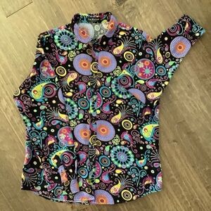 Luc Matton 95% Cotton/5% Linen,  Long Sleeve Button Down, Size  XL